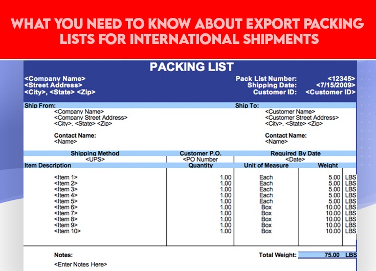 What you need to know about Export Packing Lists for International Shipments